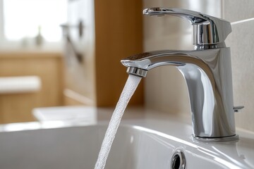 water flowing from faucet