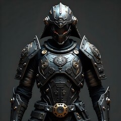 Fototapeta premium knight on black background