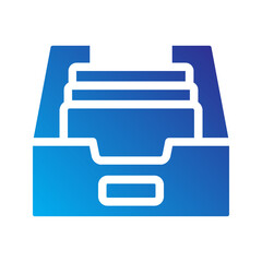    box  file  storage  archive  office  document  organization  safe  paperwork  records Solid gradient icon