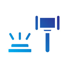    gavel  judge  law  justice  decision  court  legal  case  authority  ruling Solid gradient icon