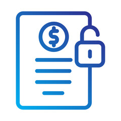    document  contract  open  finance  agreement  paper  approval  deal  legal  official Line Gradient icon