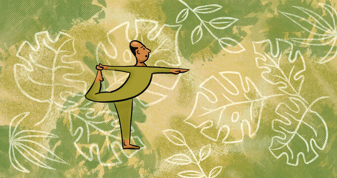 Plus size man doing Yoga pose