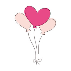 ハートの風船のイラスト