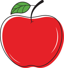 red apple vector illustration