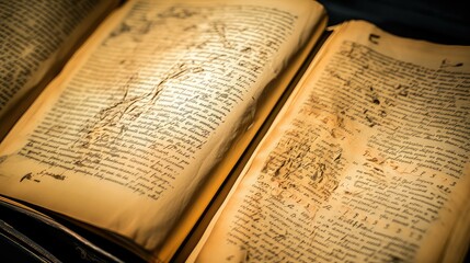 handwritten book pages