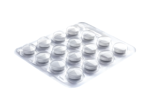 A clean, modern blister pack containing white tablets, ideal for health and pharmaceutical-related content.