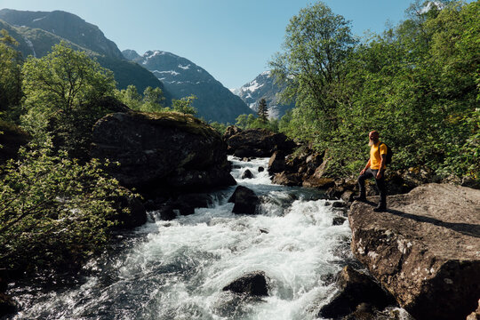 enjoying on the river in Norway