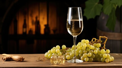 Obraz premium table champagne wine glass