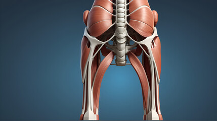 Tendinous arch of levator ani Muscle Anatomy For Medical Concept 3D