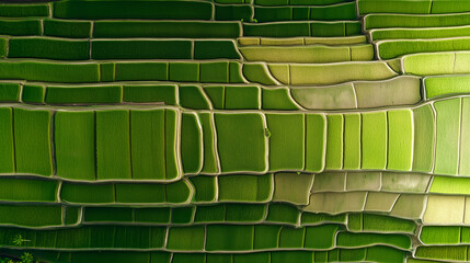 Obraz premium Close-Up Aerial Rice Paddy with Terraced Patterns
