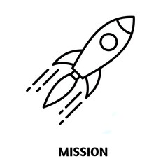 Mission editable stroke outline icon isolated on white background flat vector illustration, black outline, Pixel perfect