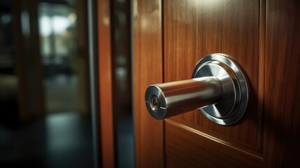 Obraz premium silver hand door knob