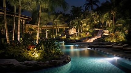 Obraz premium underwater pool lights