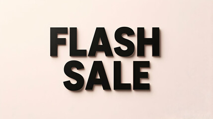 Obraz premium Black Letters on Cream Background Announce Flash Sale Promotion