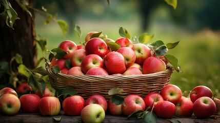 basket natural apple fruit