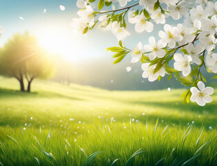 Obraz premium Generated image 明るい春の風景