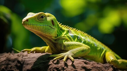 Fototapeta premium scales lizard green