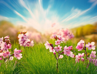 Fototapeta premium Generated image 明るい春の風景