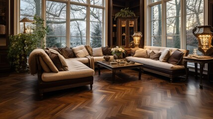 Obraz premium livingroom beautiful wood floor