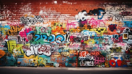 Fototapeta premium tags graffiti brick wall