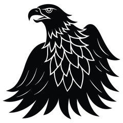 Eagle silhouettes set, large pack of vector silhouette design, isolated white background