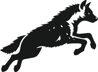 A hyena leaping mid air and legs tucked vector