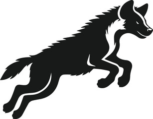 Obraz premium A hyena leaping mid air and legs tucked vector