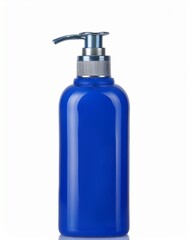 Fototapeta premium A sleek blue pump bottle, perfect for lotions or shampoos. Clean and modern design.