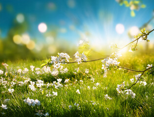 Fototapeta premium Generated image 明るい春の風景