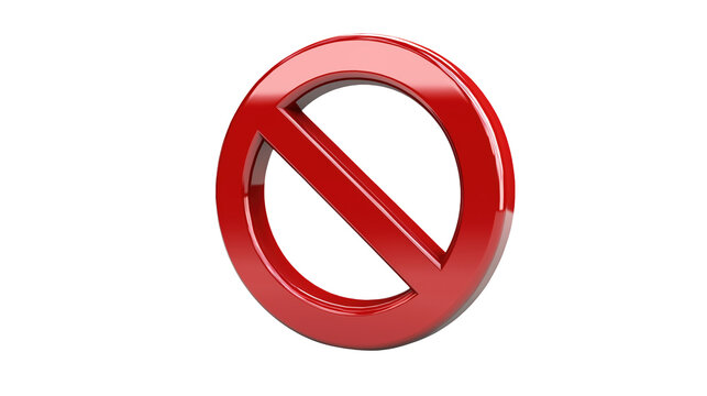Prohibition Sign Red Circle with Diagonal Slash Graphic