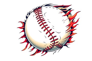 Baseball on a white background
