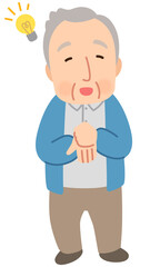 高齢男性　表情ポーズ　シニア　高齢者　後期高齢者