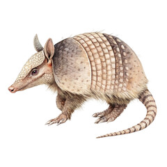 Obraz premium Watercolor illustration of an armadillo isolated on transparent background 