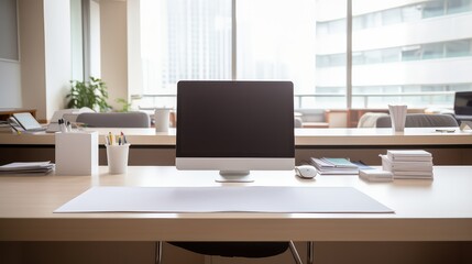 workspace empty office white