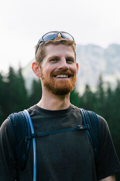 Portrait of a Smiling Hiker in the Outdoors