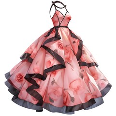 wedding dress isolated on white