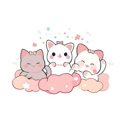 Playful and whimsical cat illustrations in vibrant and minimalist designs