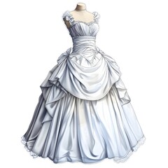 Fototapeta premium wedding dress isolated on white