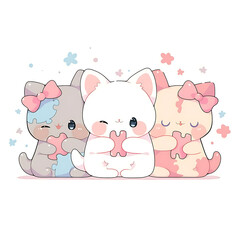 Playful and whimsical cat illustrations in vibrant and minimalist designs