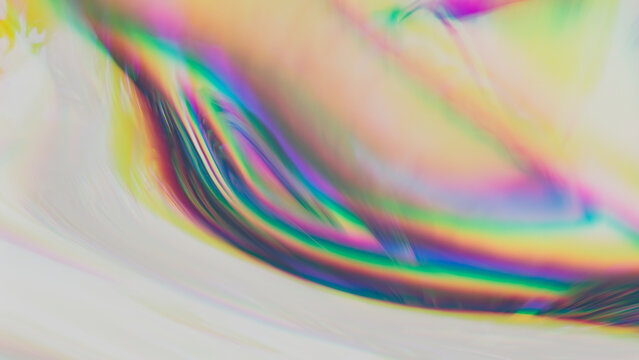 3D render of light refractions in soft color tones