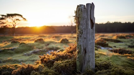 lichen wood post