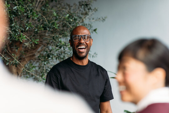 Laughing with clients