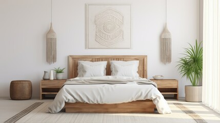 macrame bedroom wall art mockup