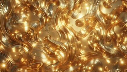 Shiny golden texture with liquid light patterns
