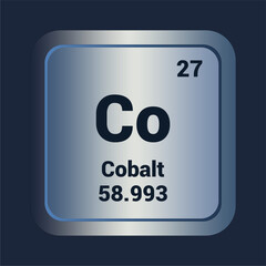 Cobalt Co Icon. Number Twenty Seven. Mass 58.993 detail. Vector Background