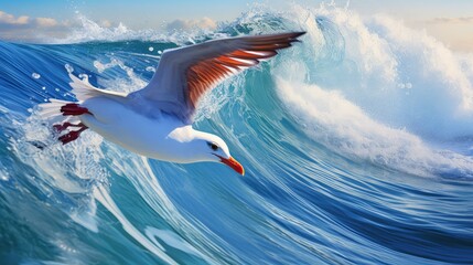 sky red and blue wave