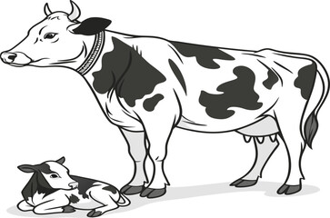 PrintHoltein fresian cow stand with 4 leg horizontal  new design