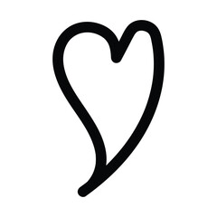 hand drawn black brush of love vector on white background