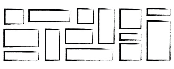 Rectangle grunge stroke border vector Lebel frame isolated on white background