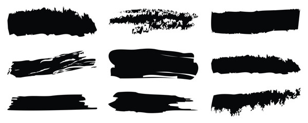 Grunge rectangle brush stroke frame vector isolated on white background